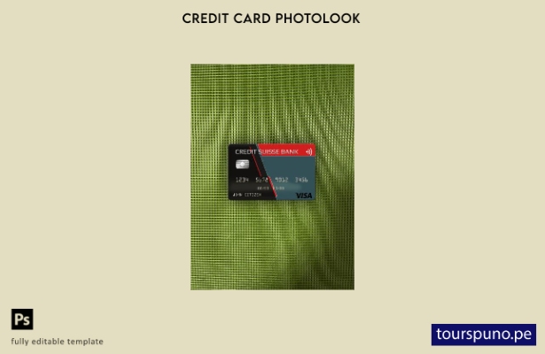 listo para imprimir plantilla frontal de aspecto fotográfico de tarjeta visa  84